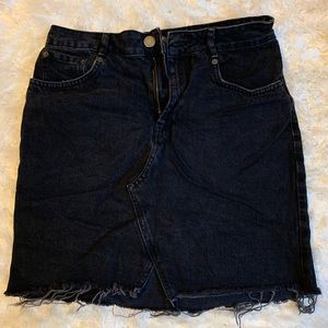 Black High Rise Mini Denim Skirt Size 8